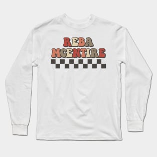 Reba McEntire Checkered Retro Groovy Style Long Sleeve T-Shirt